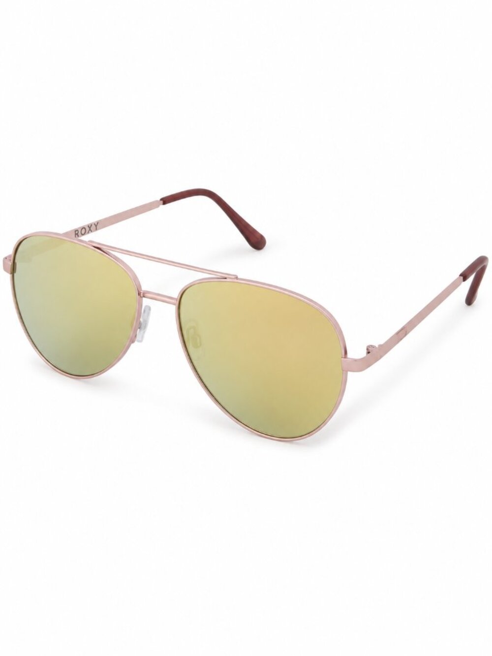 ROXY Women's Retro Rounded Aviator Sunglasses Matte Pink Mirror Lenses NEW
